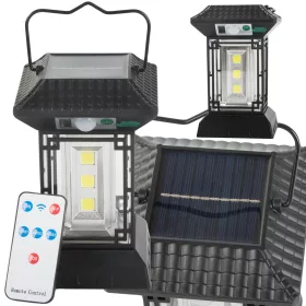 Napelemes LED lámpás távirányítóval - fekete