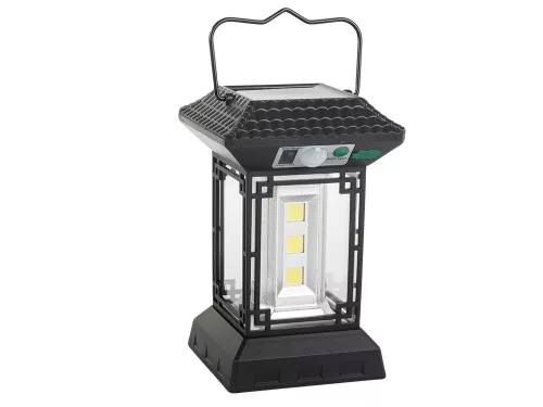 Napelemes LED lámpás távirányítóval - fekete