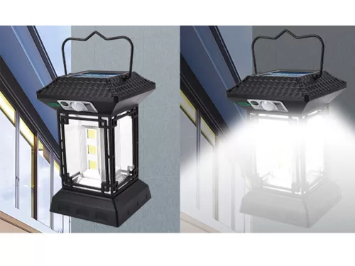 Napelemes LED lámpás távirányítóval - fekete