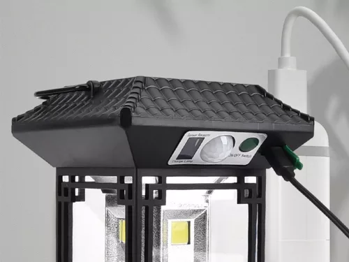 Napelemes LED lámpás távirányítóval - fekete