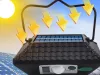 Napelemes LED lámpás távirányítóval - fekete