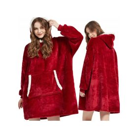 Nagy pulóver egy zsebbel - piros