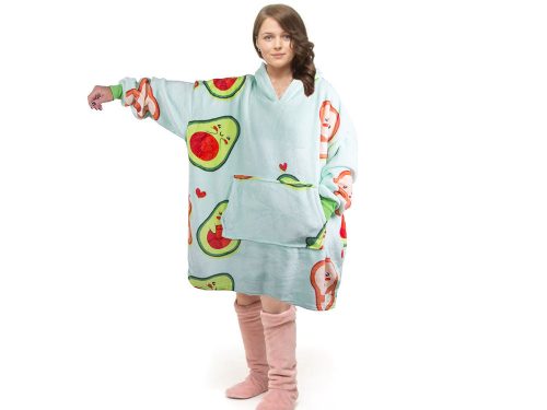 Nagy méretű avokádó mintás pulóver