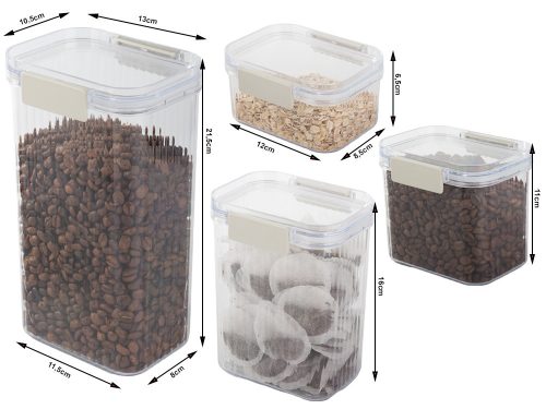 Átlátszó élelmiszer tároló készlet - 5db