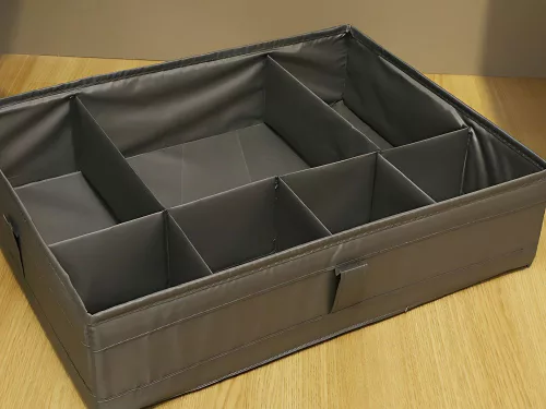Gardrób rendszerező 7 rekesszel, szürke- 44x34x11cm