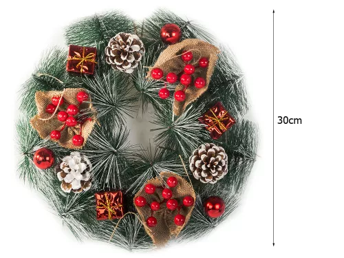 Karácsonyi koszorú - 30cm