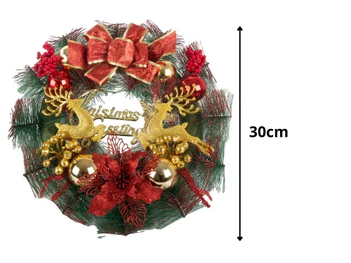 Karácsonyi koszorú felirattal - 30cm