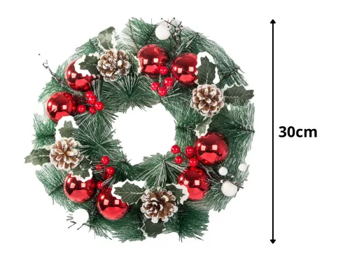 Karácsonyi koszorú - 30cm