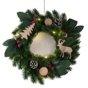 Karácsonyi koszorú LED világítással - 20cm