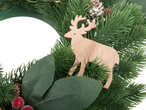 Karácsonyi koszorú LED világítással - 20cm