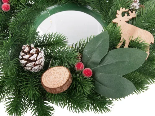 Karácsonyi koszorú LED világítással - 20cm