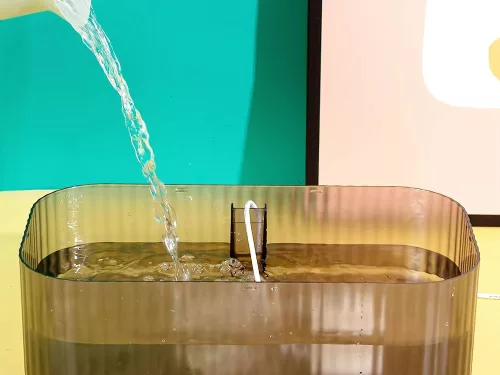 Kisállat etető tál szökőkút itatóval - fehér