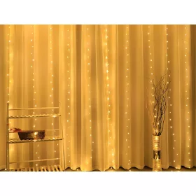 Fényfüzér 300 LED, USB - meleg fehér