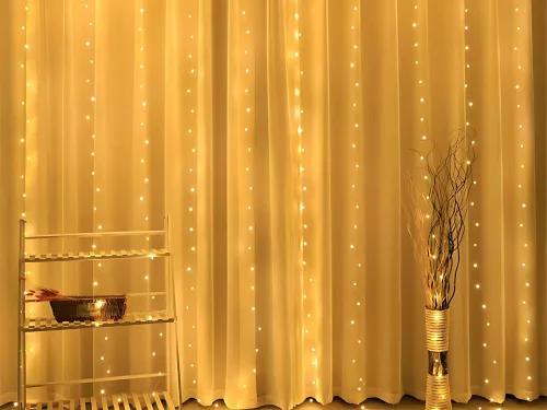 Fényfüzér 300 LED, USB - meleg fehér