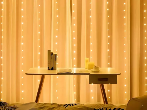 Fényfüzér 300 LED, USB - meleg fehér
