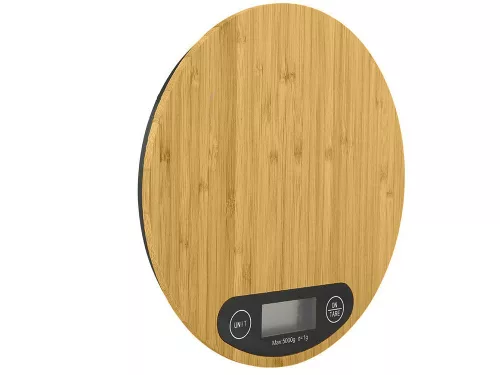 Bambusz elektromos konyhai mérleg - 5kg/1g