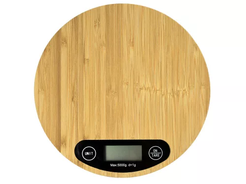 Bambusz elektromos konyhai mérleg - 5kg/1g