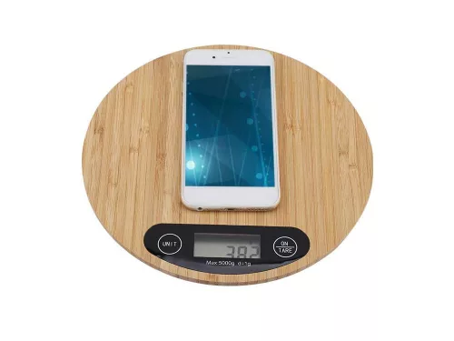 Bambusz elektromos konyhai mérleg - 5kg/1g