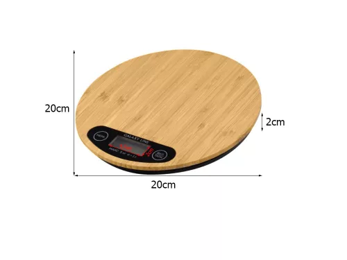Bambusz elektromos konyhai mérleg - 5kg/1g