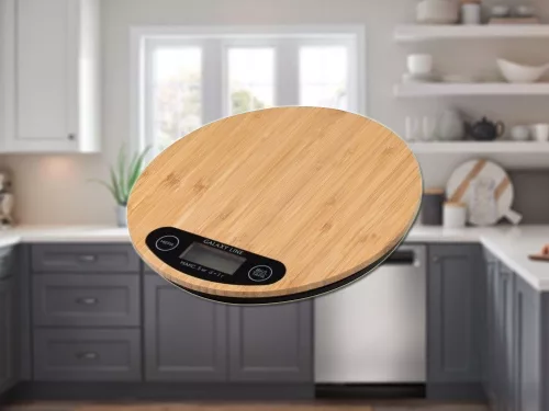 Bambusz elektromos konyhai mérleg - 5kg/1g