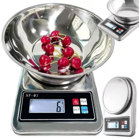 Konyhai mérleg rozsdamentes acél tállal - 5kg/1g