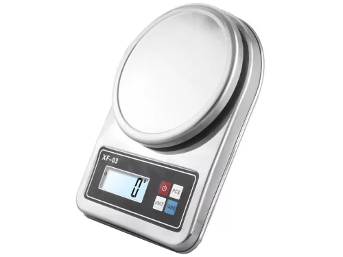 Konyhai mérleg rozsdamentes acél tállal - 5kg/1g