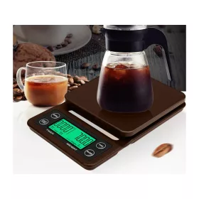 Elektromos kávémérleg, barna - 5kg/0,1g