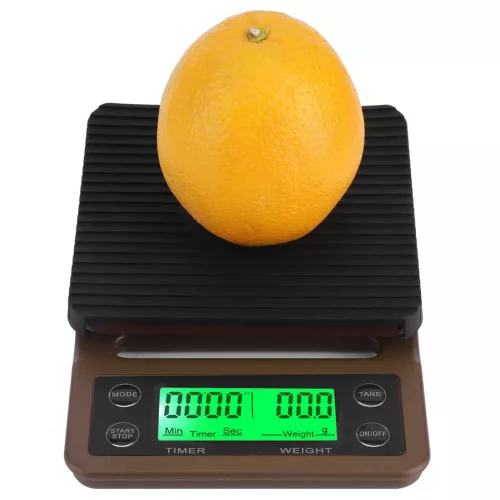 Elektromos kávémérleg, barna - 5kg/0,1g