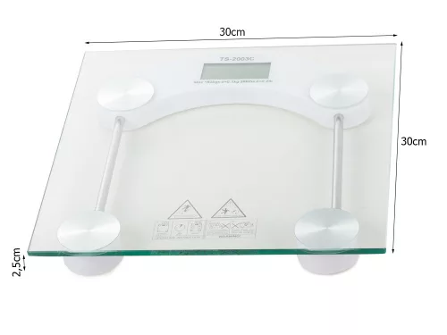 Edzett üveg fürdőszobai mérleg - 180kg
