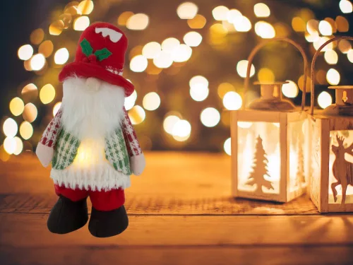 Karácsonyi törpe LED világítással - 30cm