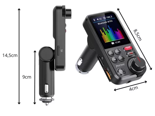 Bluetooth 5.0 FM transzmitter - fekete