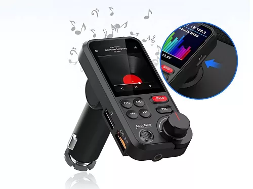 Bluetooth 5.0 FM transzmitter - fekete