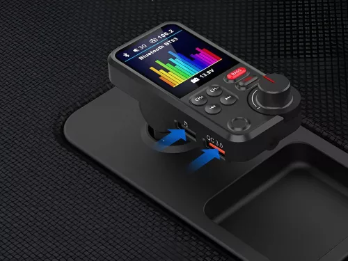 Bluetooth 5.0 FM transzmitter - fekete