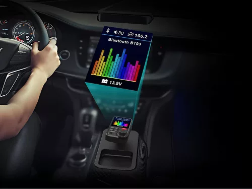 Bluetooth 5.0 FM transzmitter - fekete
