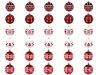 Karácsonyfadísz készlet 30db - piros/fehér