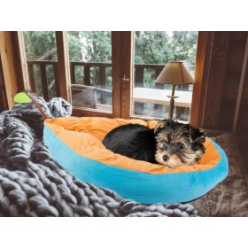 Levél alakú kisállat ágy 52x45x15cm - kék
