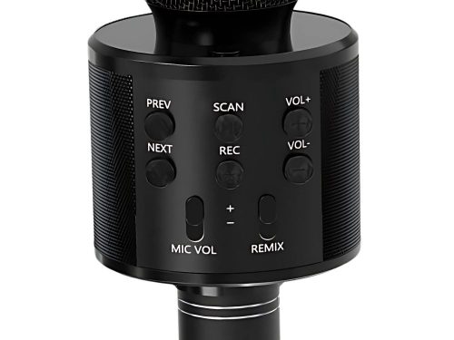 Vezeték nélküli karaoke mikrofon - fekete