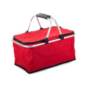 Összecsukható puha hűtőtáska, piros - 48x28x22cm
