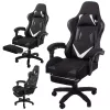 Görgős gamer szék két párnával és dőlés állítással - fekete