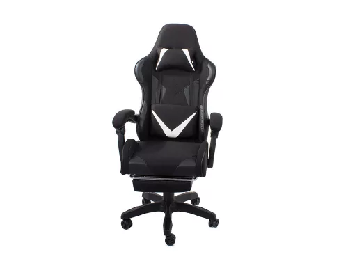 Görgős gamer szék két párnával és dőlés állítással - fekete
