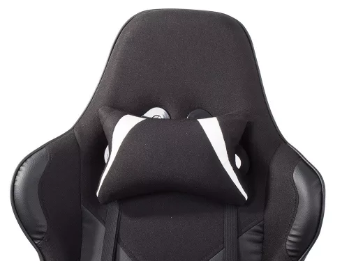 Görgős gamer szék két párnával és dőlés állítással - fekete