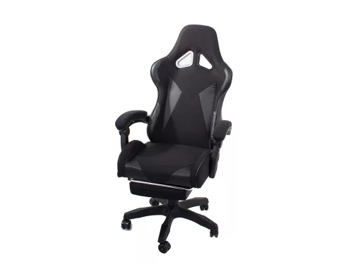 Görgős gamer szék két párnával és dőlés állítással - fekete