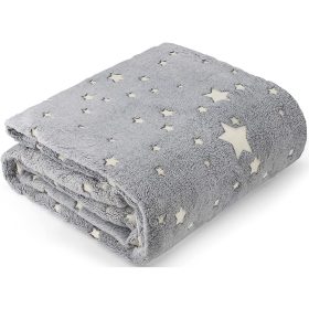 Puha világítós pléd csillagokkal, szürke - 150x200cm
