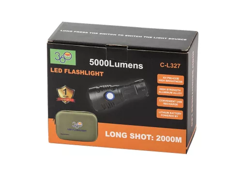 Katonai akkumulátoros LED zseblámpa - CREE XHP90