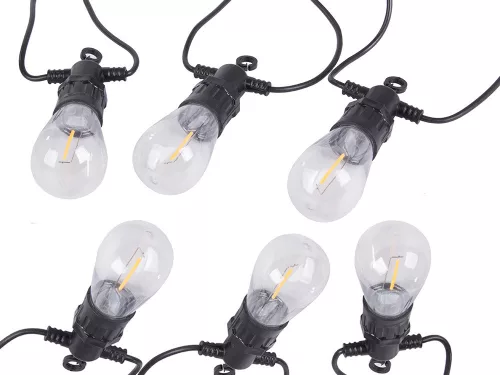 Kerti vezetékes LED fényfüzer 20 izzó, melegfehér - 20m