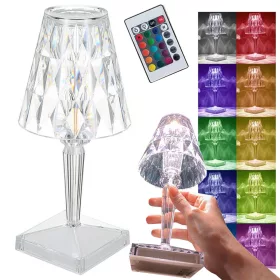 Akkumulátoros RGB LED éjjeli lámpa - kristályutánzat