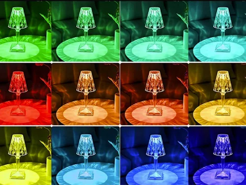 Akkumulátoros RGB LED éjjeli lámpa - kristályutánzat