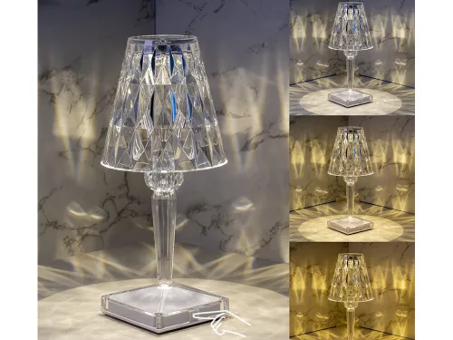 Akkumulátoros RGB LED éjjeli lámpa - kristályutánzat