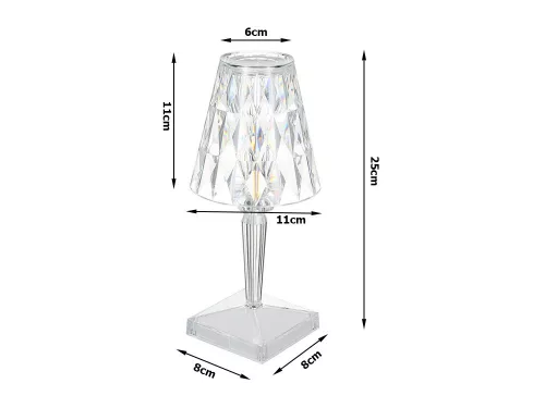 Akkumulátoros RGB LED éjjeli lámpa - kristályutánzat