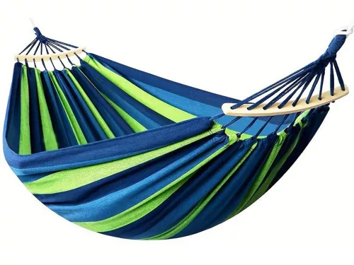 Kétszemélyes függőágy 260x150cm - zöld/kék